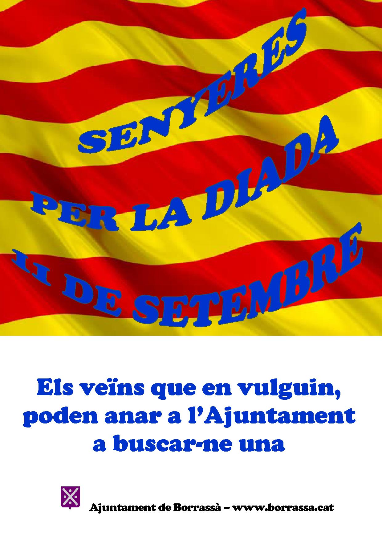 Els veïns poden recollir una senyera a l'ajuntament, amb motiu de la Diada de l'11 de setembre.